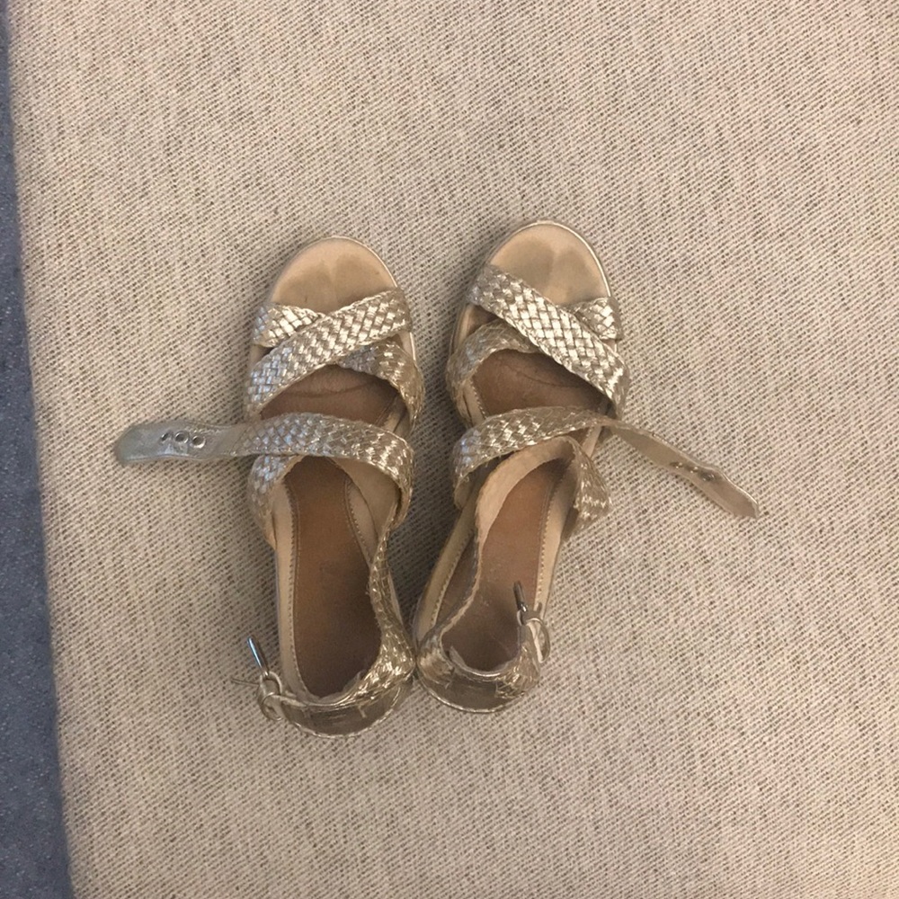 Sperry Gold Strap Wedges